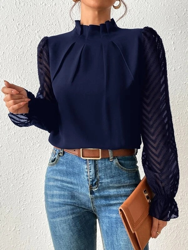 Elena™ | Blouse élégante à manches en voile – Élégance