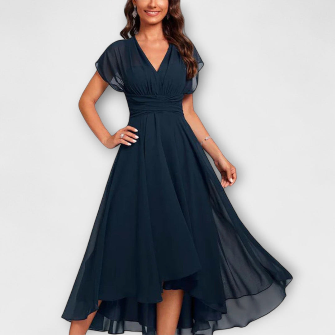 Christina | Robe Trapèze à Col V – Élégance