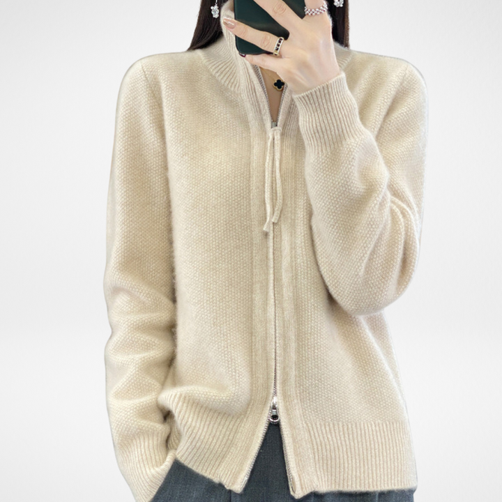 Marcelline™ | Gilet zippé en cachemire – Élégance