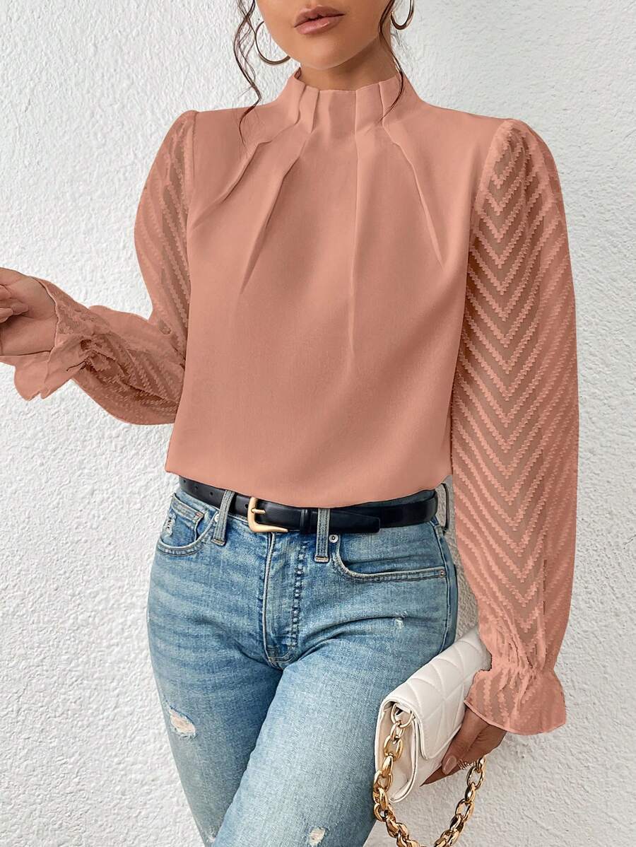 Elena™ | Blouse élégante à manches en voile – Élégance