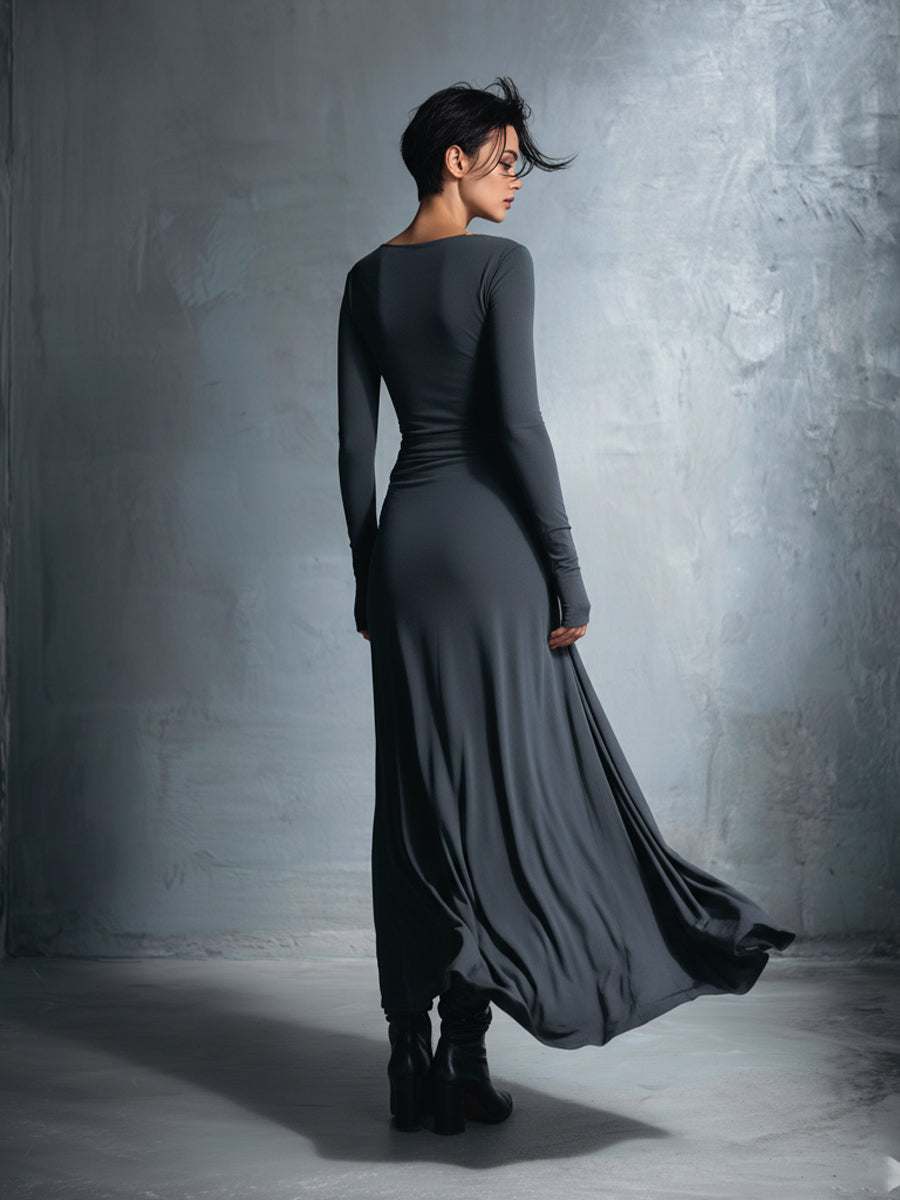Charlotte™ | Robe maxi avec nœud latéral – Élégance