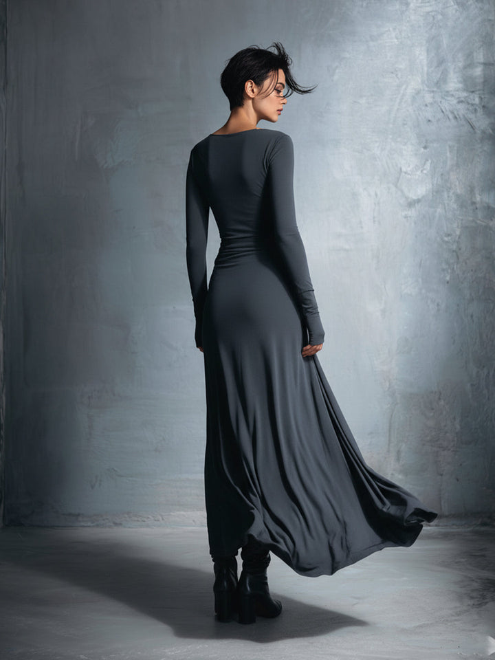 Charlotte™ | Robe maxi avec nœud latéral – Élégance