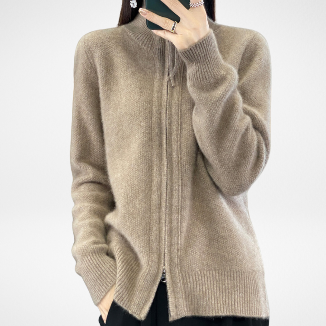 Marcelline™ | Gilet zippé en cachemire – Élégance