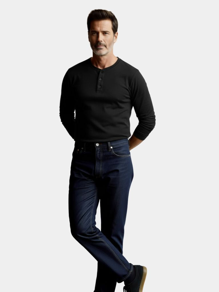 Henley™ | T-shirt à col Henley – Élégance