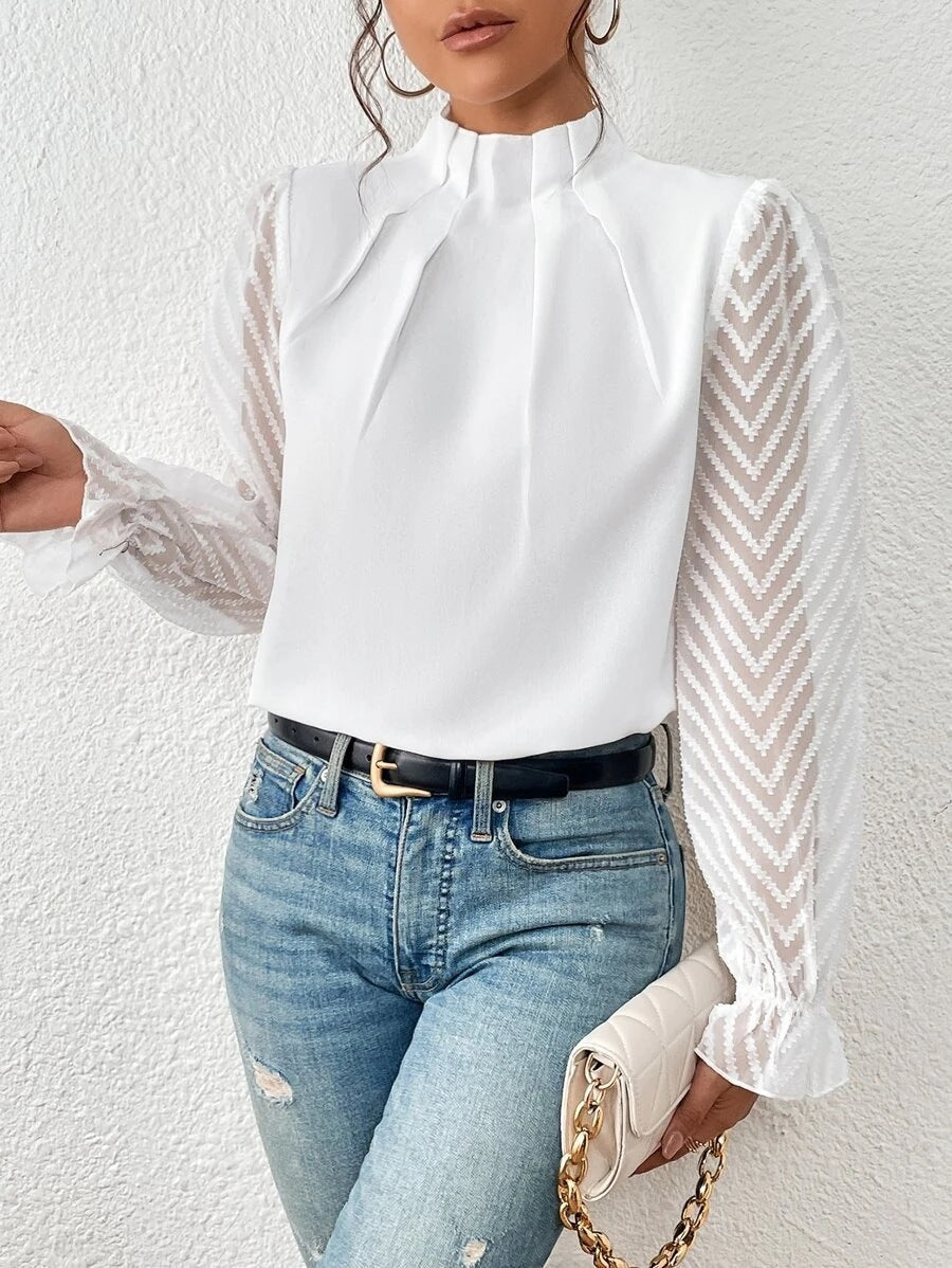 Elena™ | Blouse élégante à manches en voile – Élégance