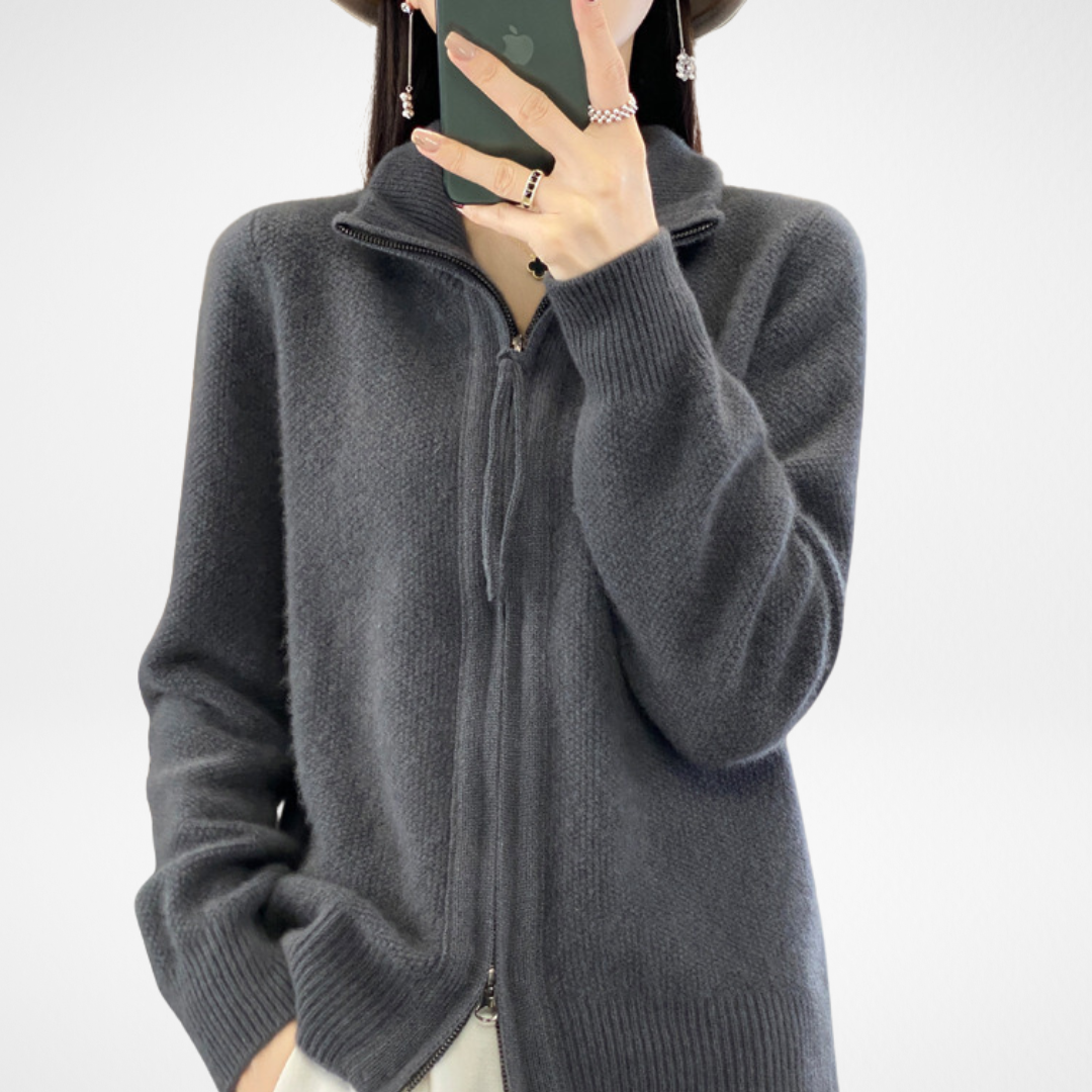 Marcelline™ | Gilet zippé en cachemire – Élégance