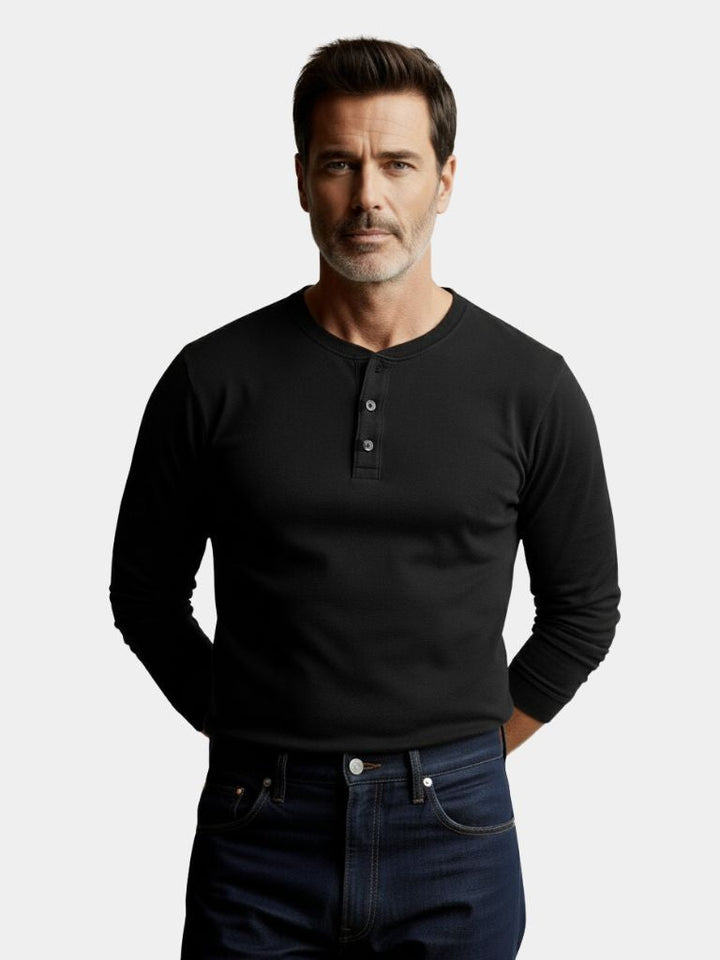 Henley™ | T-shirt à col Henley – Élégance