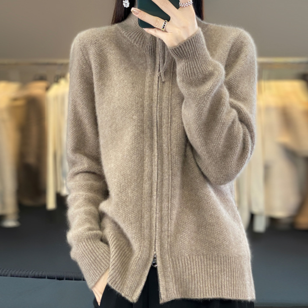 Marcelline™ | Gilet zippé en cachemire – Élégance