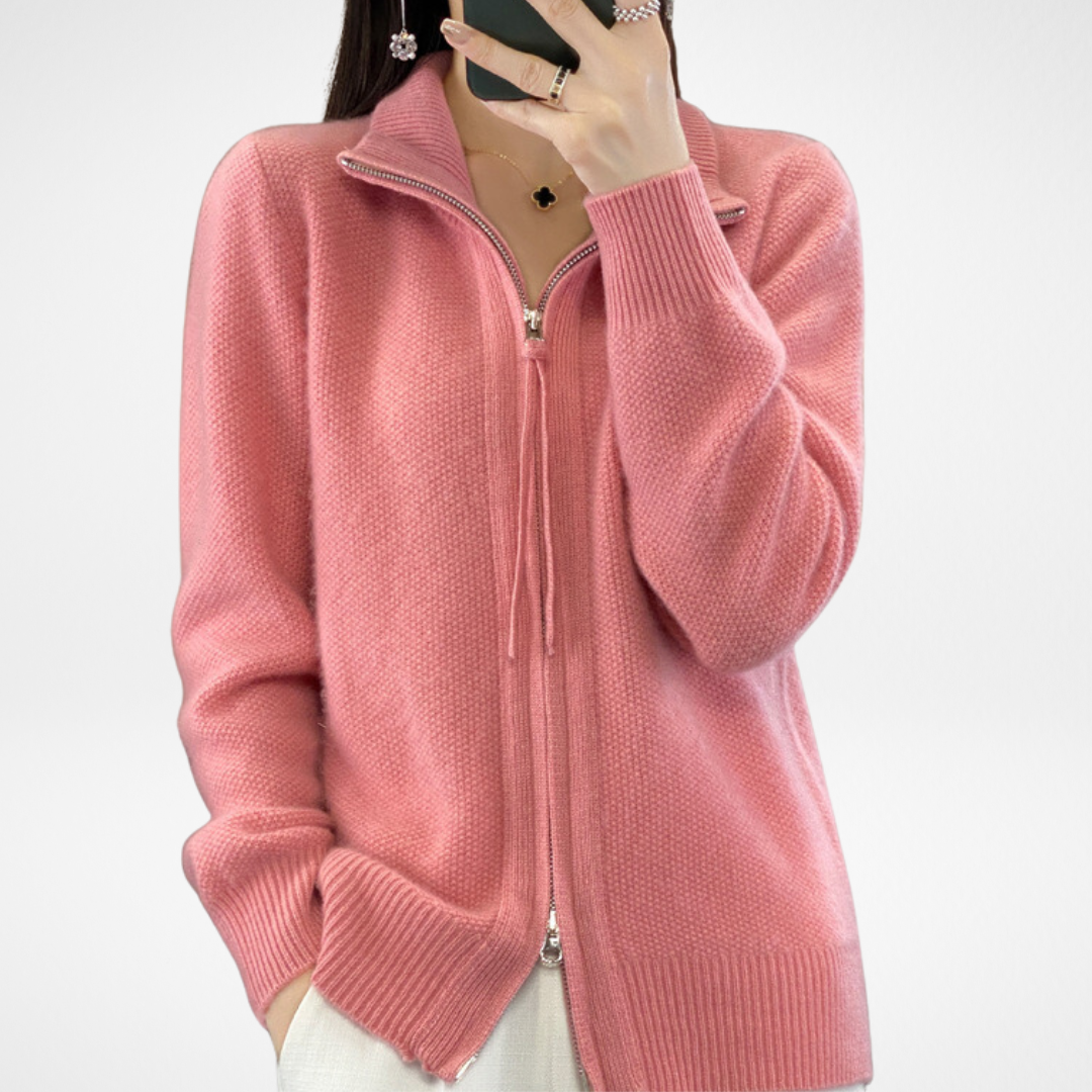 Marcelline™ | Gilet zippé en cachemire – Élégance