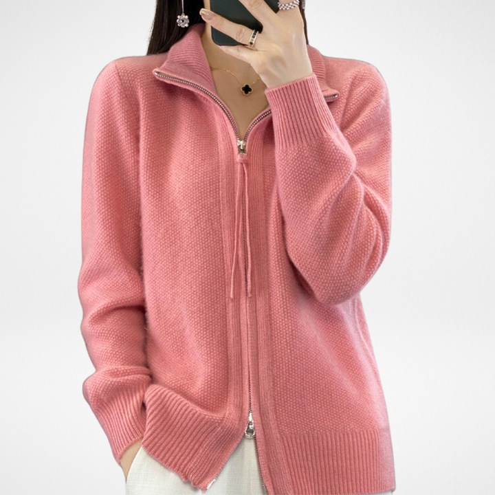 Marcelline™ | Gilet zippé en cachemire – Élégance