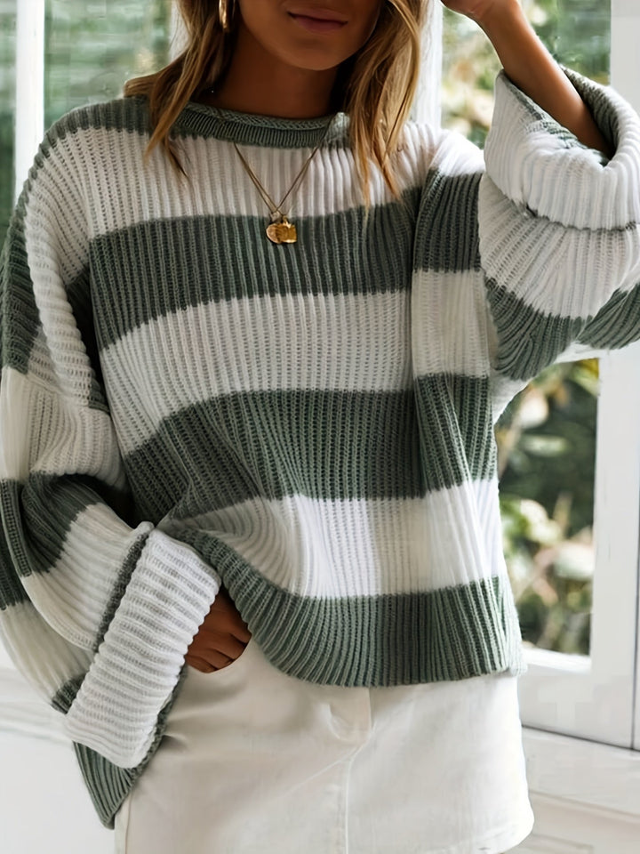 Ornella™ | Pull à rayures à col rond – Élégance