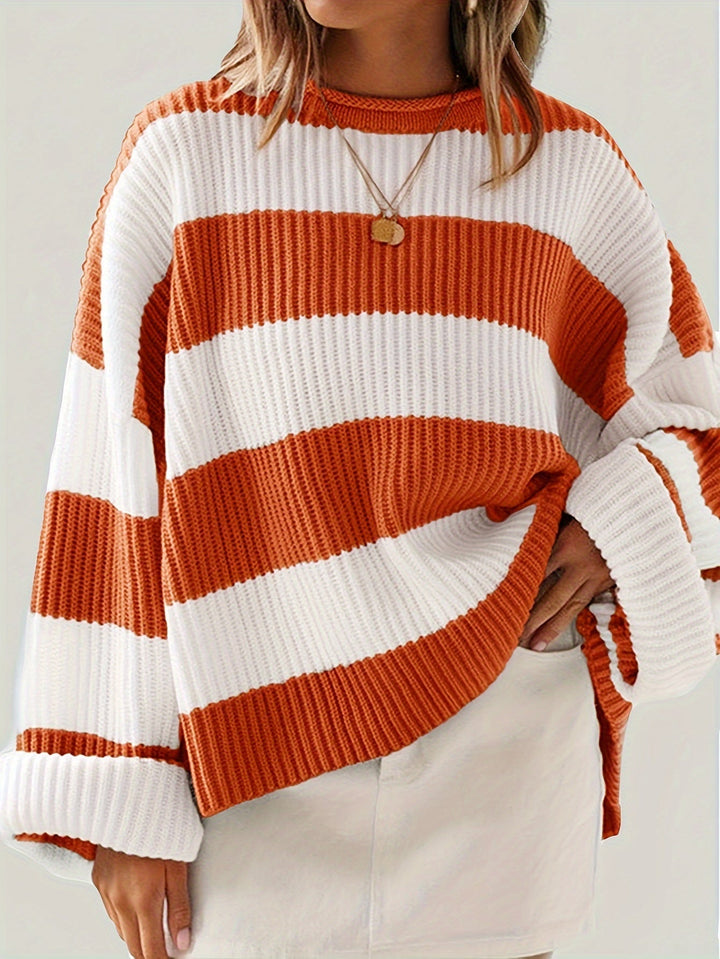 Ornella™ | Pull à rayures à col rond – Élégance