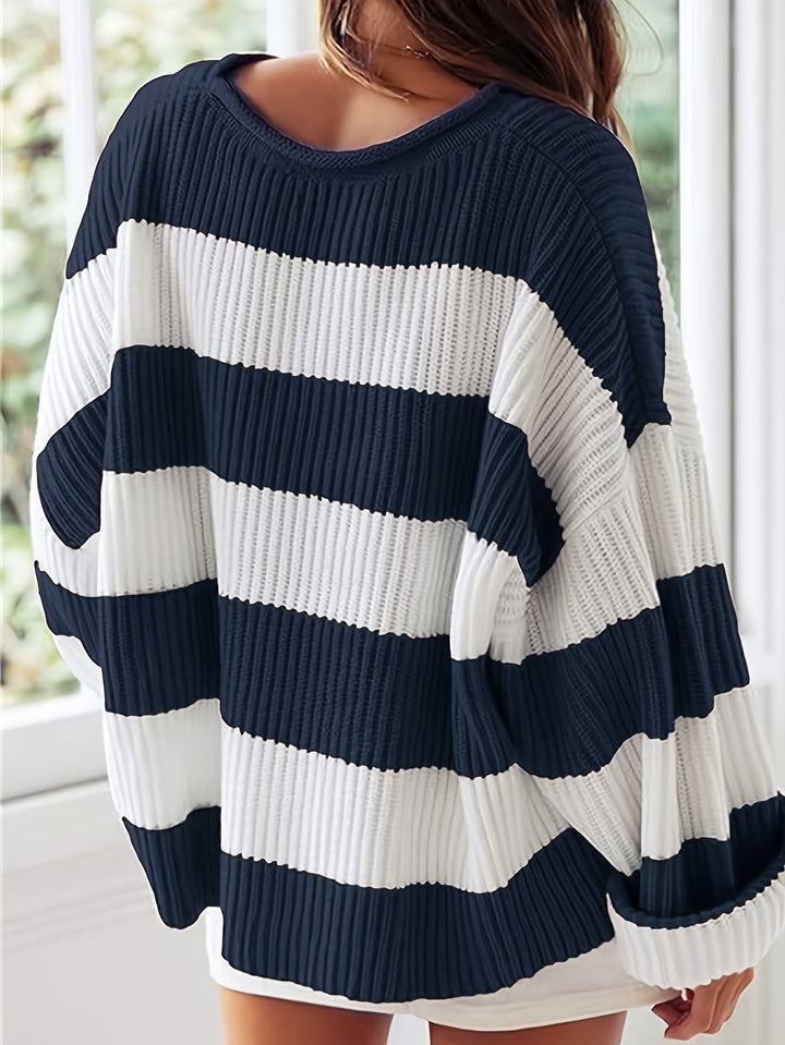 Ornella™ | Pull à rayures à col rond – Élégance