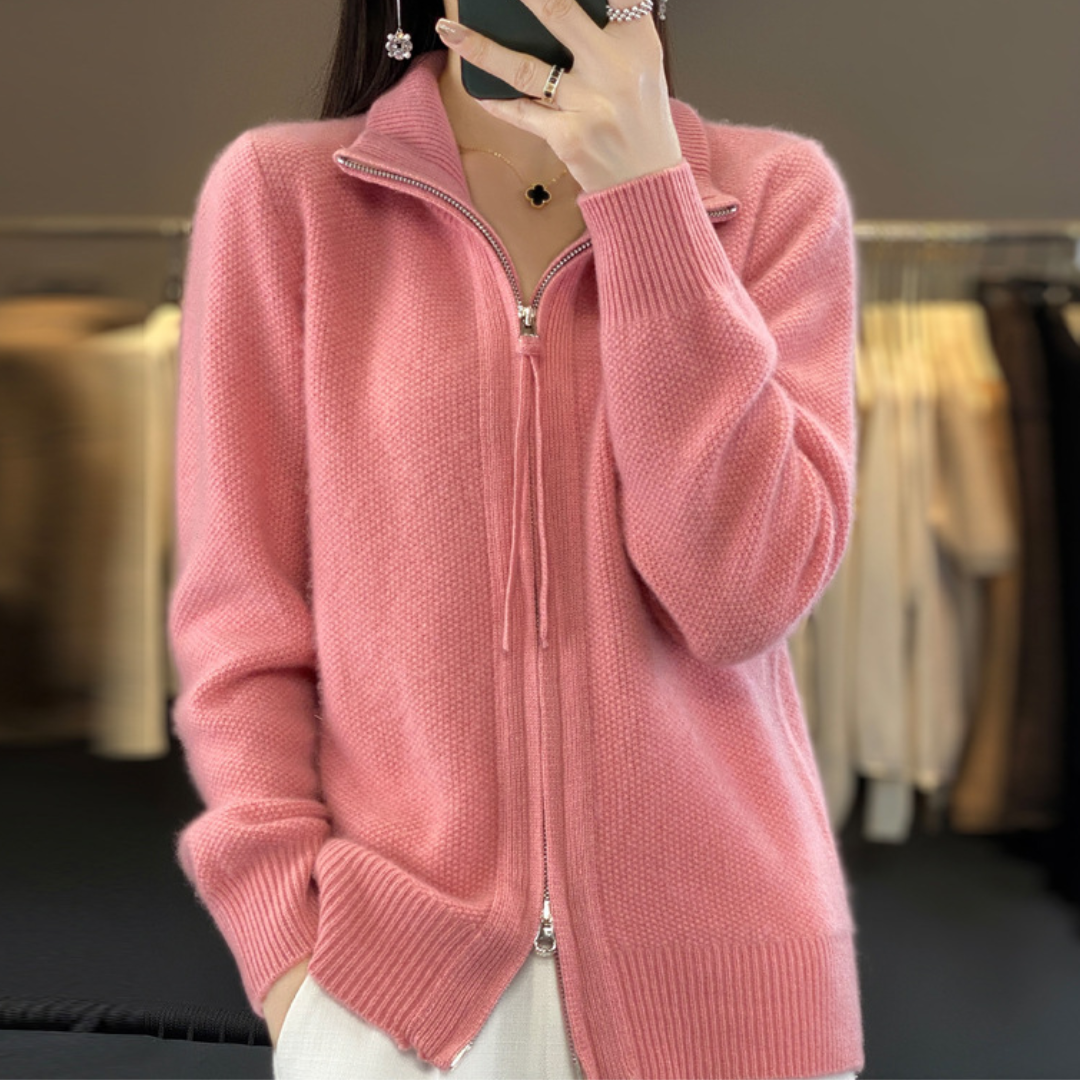 Marcelline™ | Gilet zippé en cachemire – Élégance