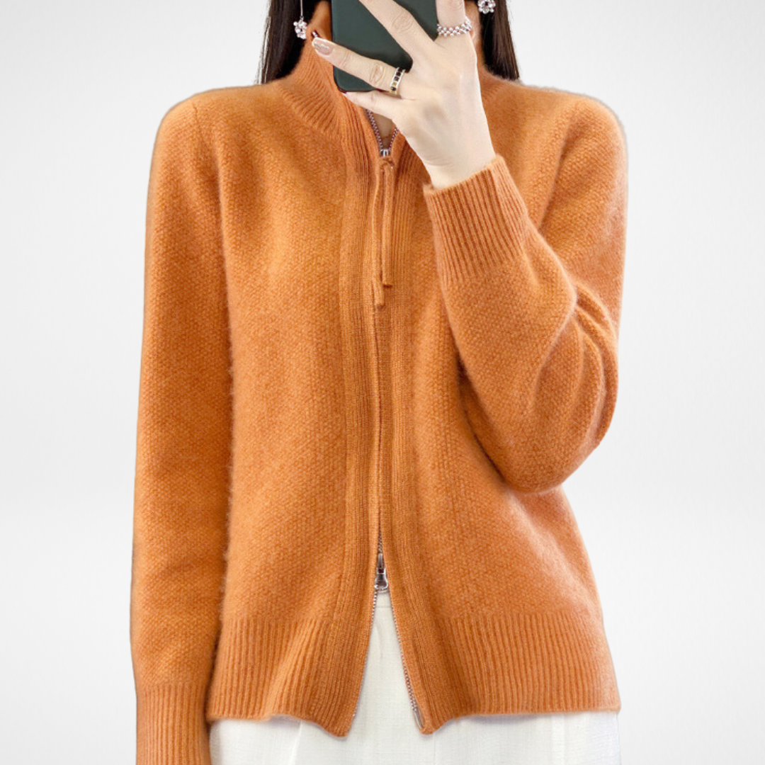 Marcelline™ | Gilet zippé en cachemire – Élégance