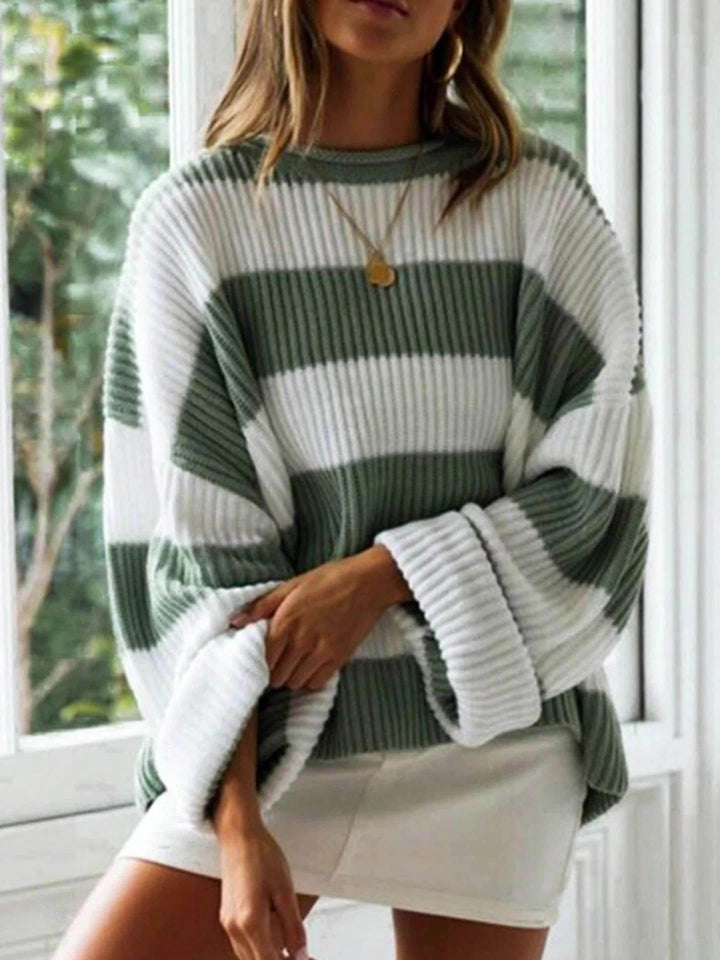 Ornella™ | Pull à rayures à col rond – Élégance
