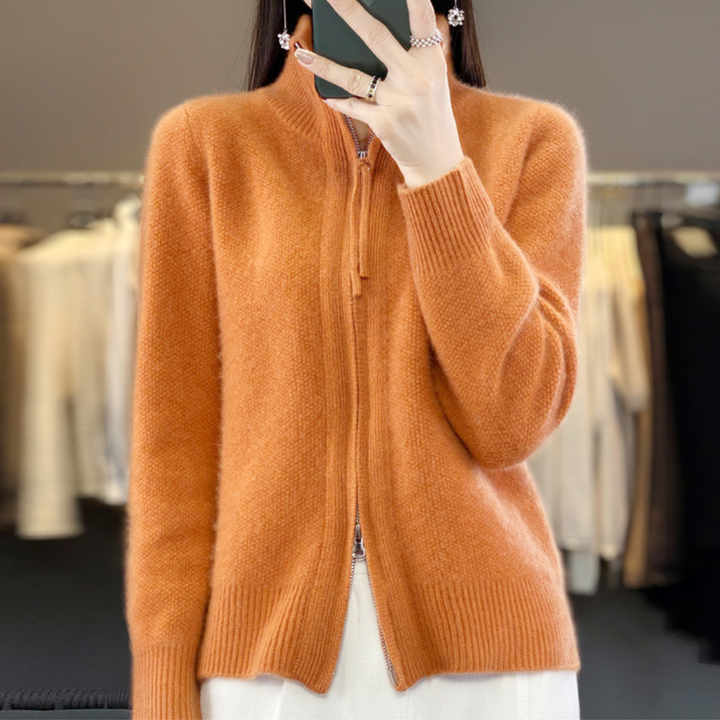 Marcelline™ | Gilet zippé en cachemire – Élégance