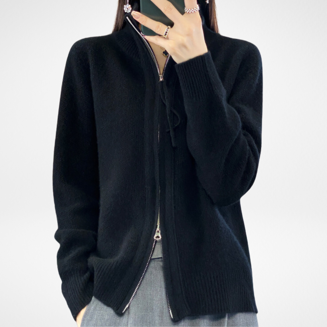 Marcelline™ | Gilet zippé en cachemire – Élégance