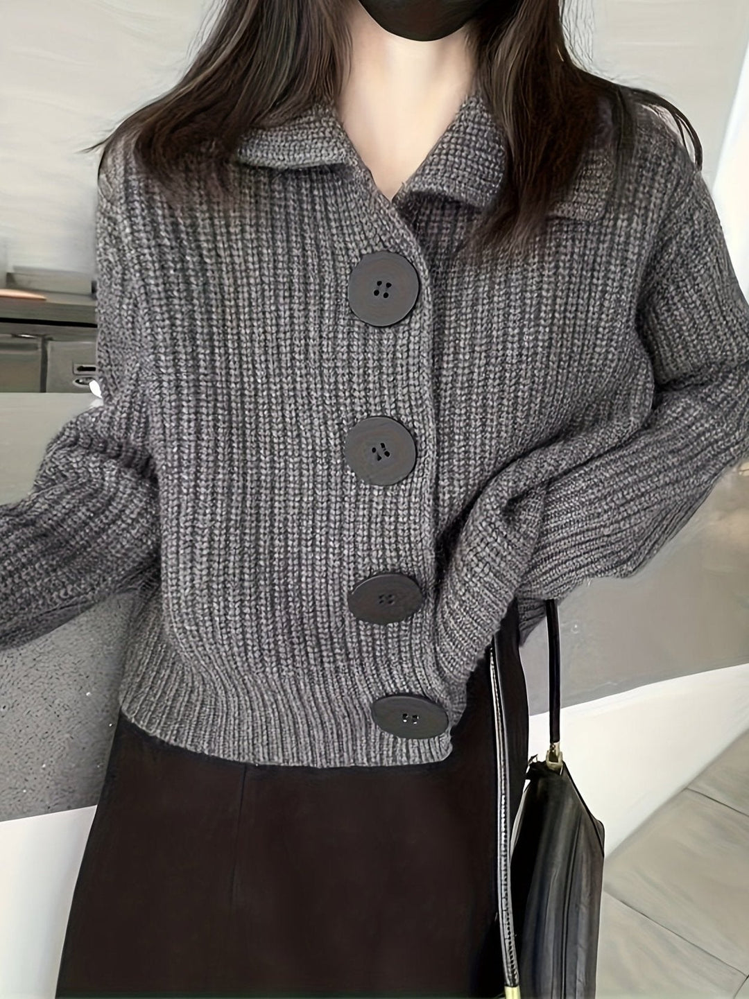 Amini™ | Cardigan en maille côtelée – Élégance