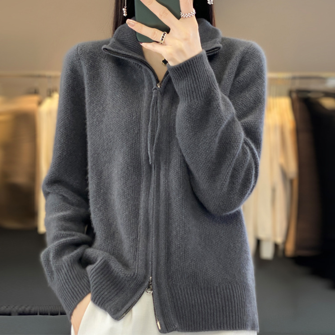 Marcelline™ | Gilet zippé en cachemire – Élégance