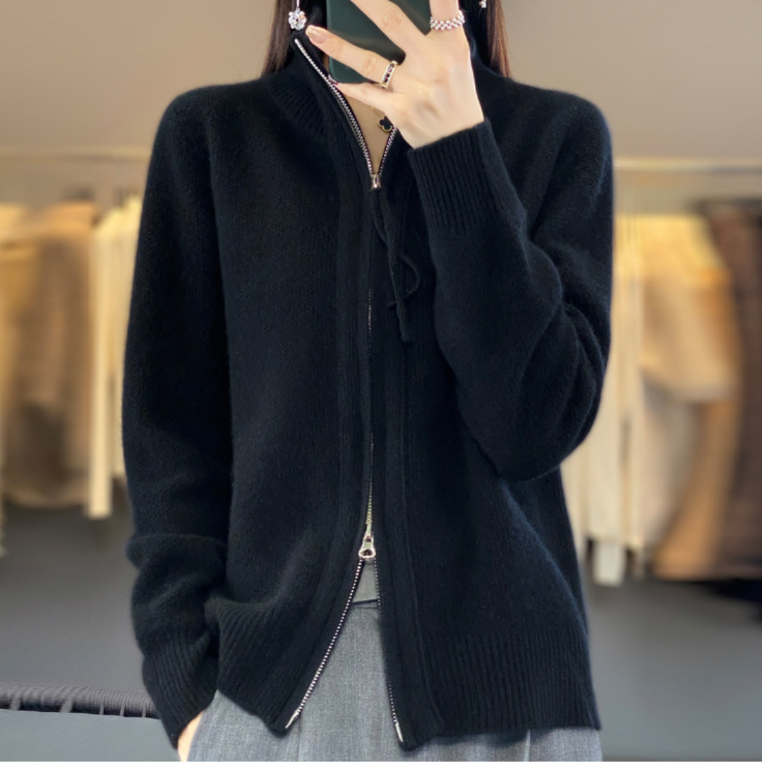 Marcelline™ | Gilet zippé en cachemire – Élégance