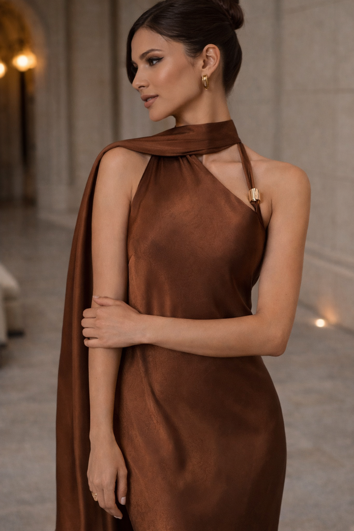 Azura - Élégant Maxi Robe en Satin | Élégance