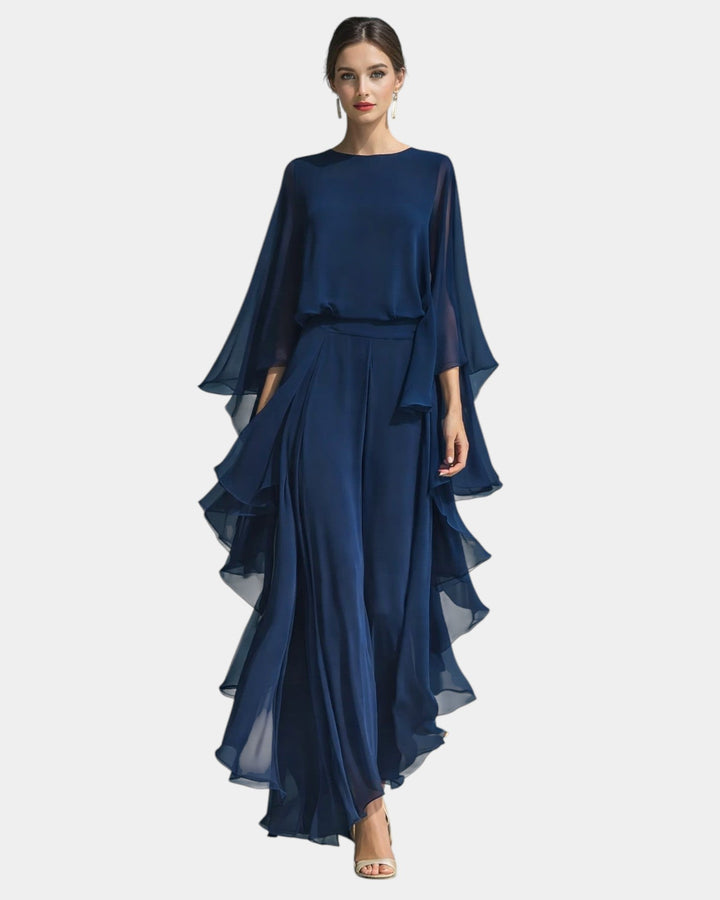Véronique | Ensemble élégant en chiffon à volants | Élégance