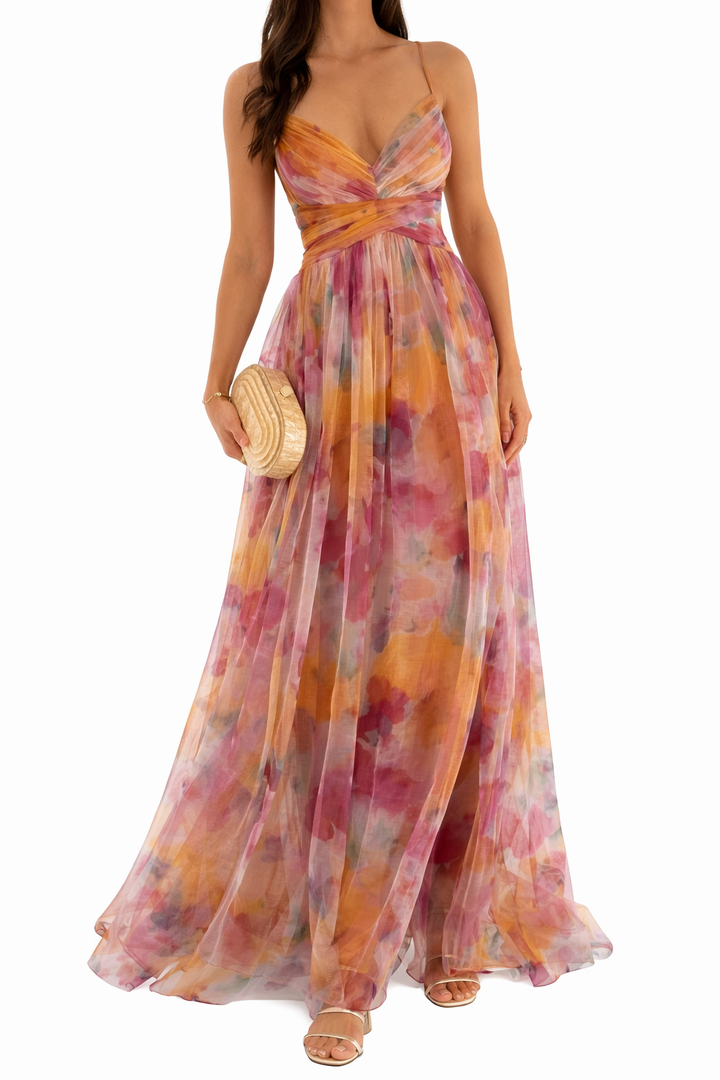 Rita| Maxi-robe Envoûtante avec Imprimé Floral | Élégance