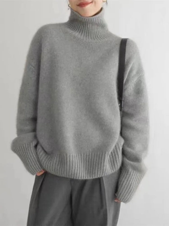 Lunaria™ | Pull en cachemire à col montant – Élégance