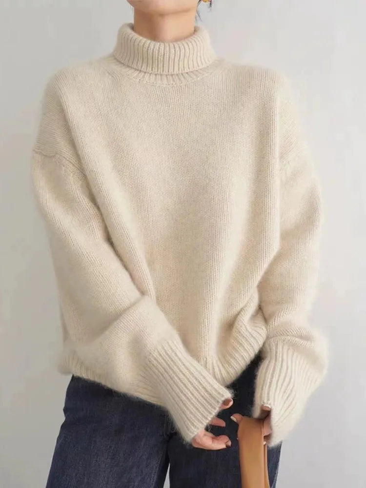 Lunaria™ | Pull en cachemire à col montant – Élégance