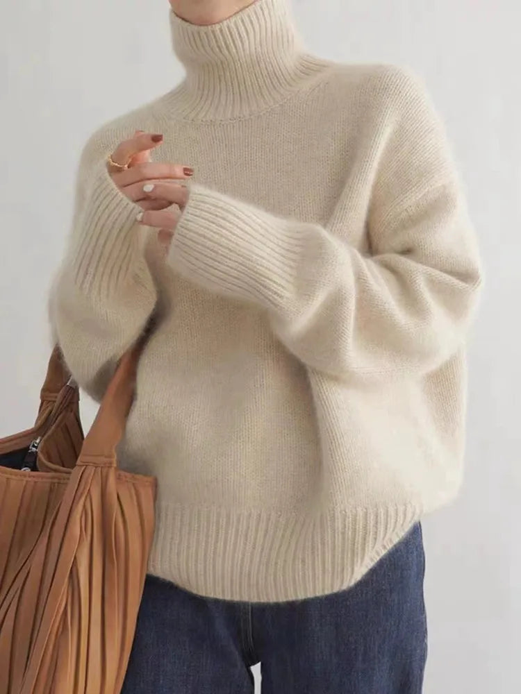 Lunaria™ | Pull en cachemire à col montant – Élégance