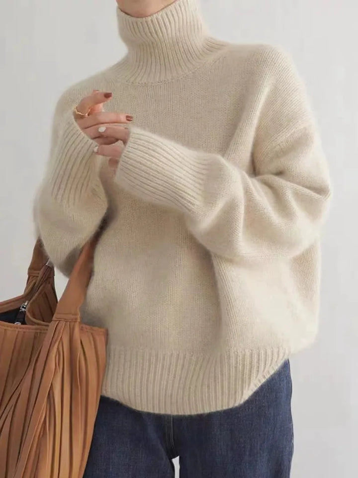 Lunaria™ | Pull en cachemire à col montant – Élégance