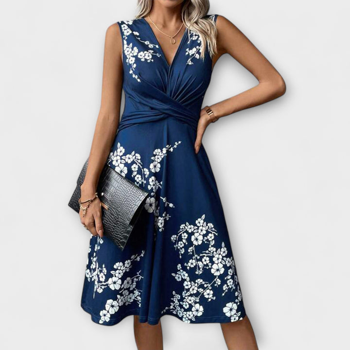 Lina | Robe d’Été à Col Cache-Cœur – Élégance