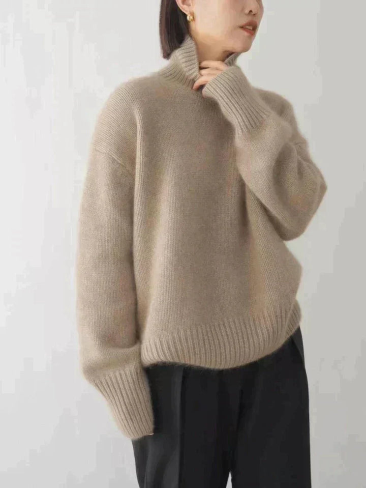 Lunaria™ | Pull en cachemire à col montant – Élégance