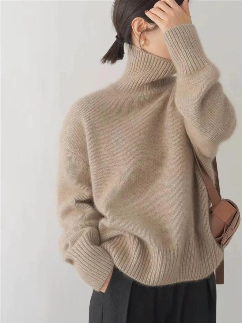 Lunaria™ | Pull en cachemire à col montant – Élégance