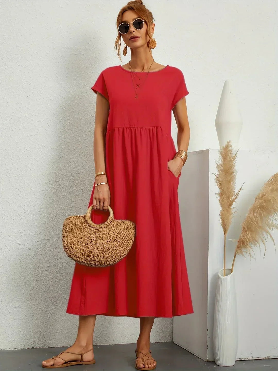 Gabrielle — Robe midi fluide élégance intemporelle | Élégance
