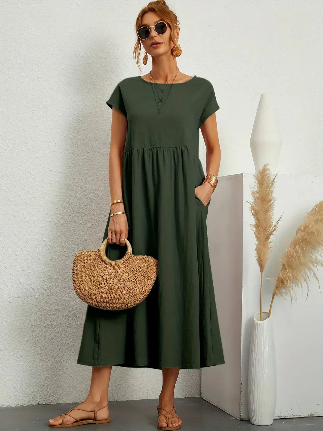 Gabrielle — Robe midi fluide élégance intemporelle | Élégance