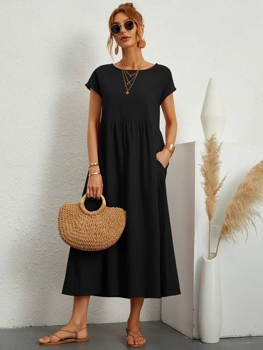 Gabrielle — Robe midi fluide élégance intemporelle | Élégance