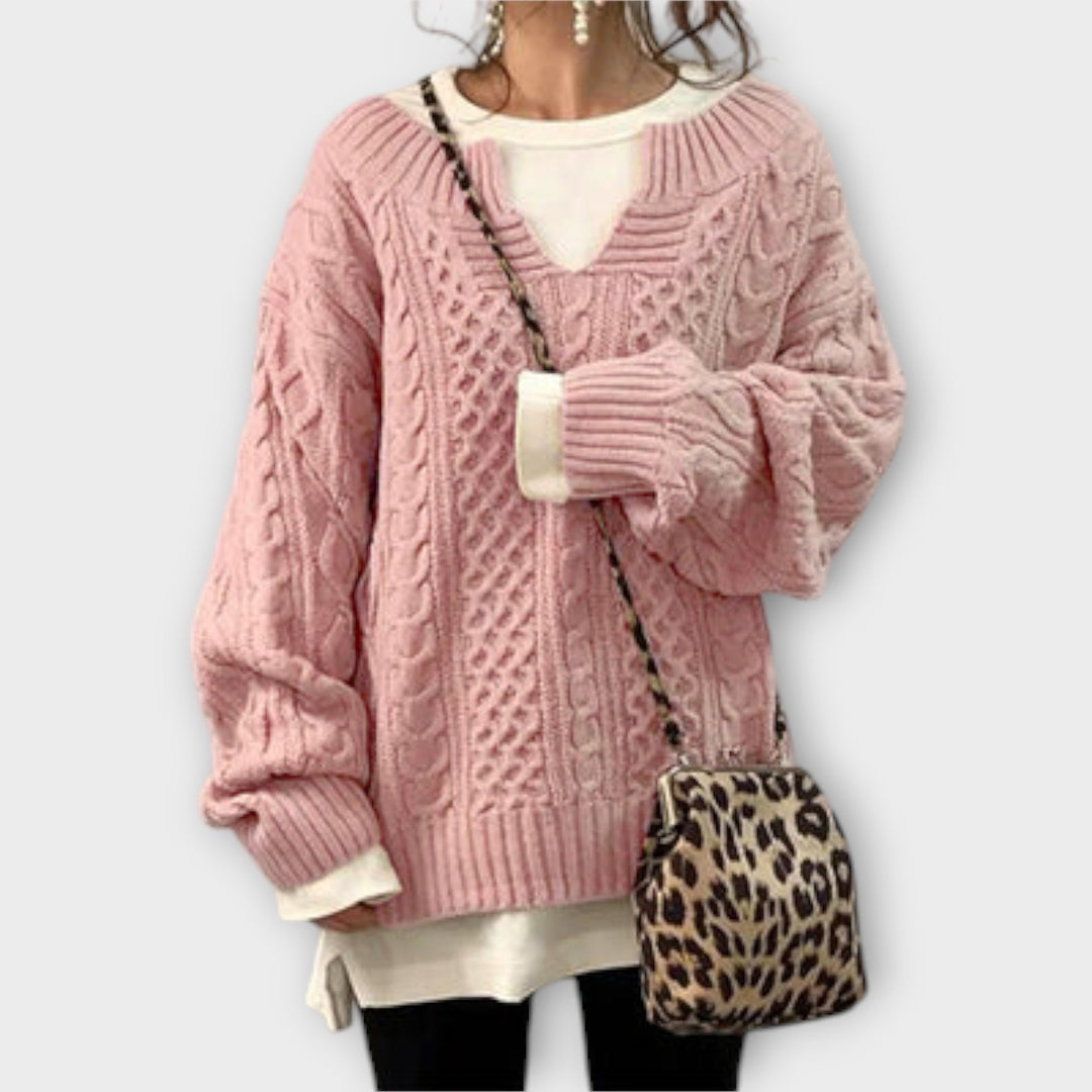 Cavendish™ | Pull oversize à motif torsadé – Élégance