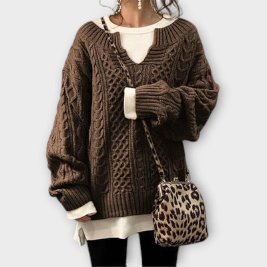 Cavendish™ | Pull oversize à motif torsadé – Élégance