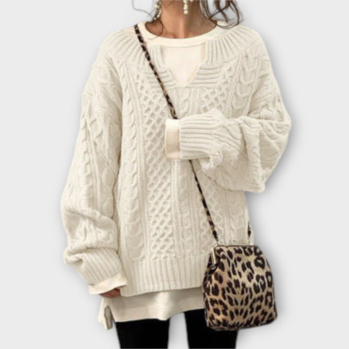 Cavendish™ | Pull oversize à motif torsadé – Élégance