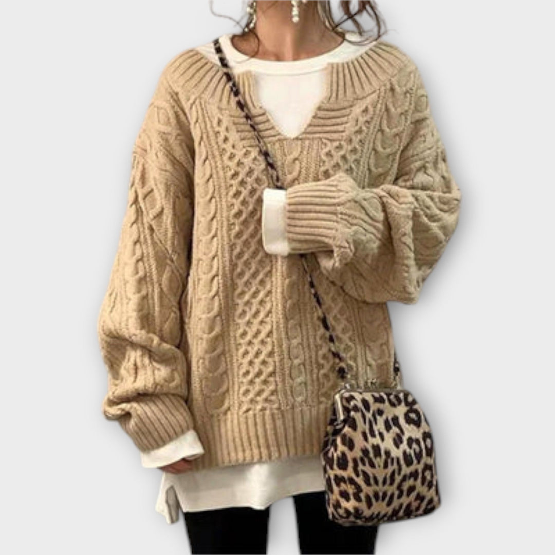 Cavendish™ | Pull oversize à motif torsadé – Élégance