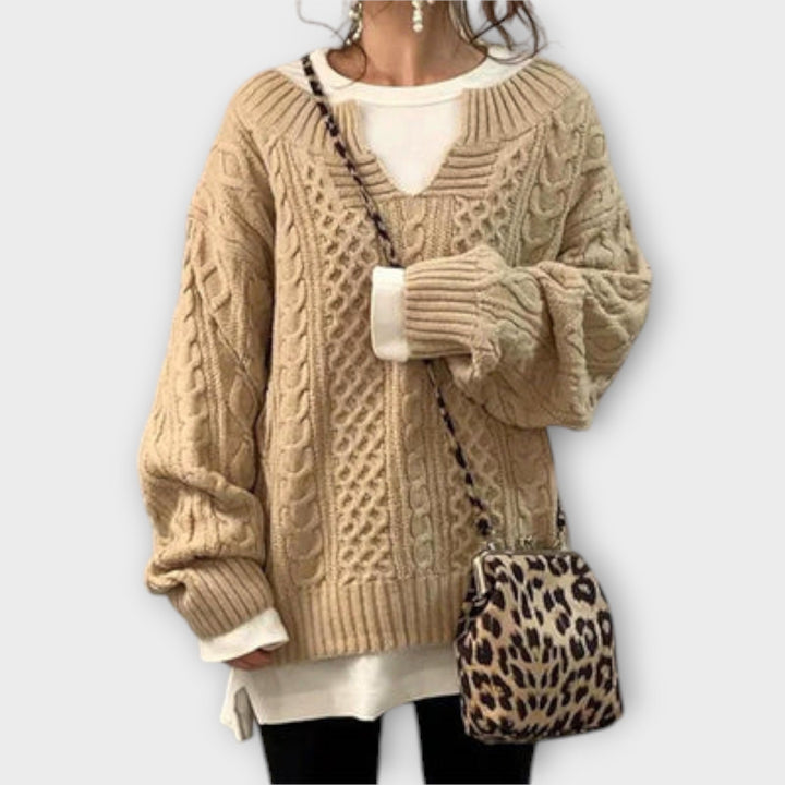 Cavendish™ | Pull oversize à motif torsadé – Élégance