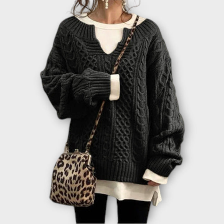 Cavendish™ | Pull oversize à motif torsadé – Élégance