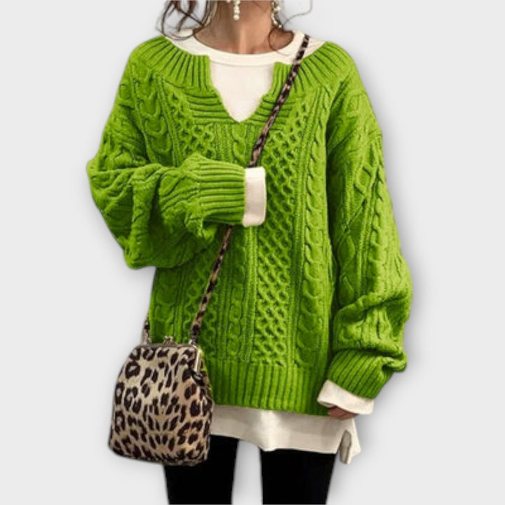Cavendish™ | Pull oversize à motif torsadé – Élégance