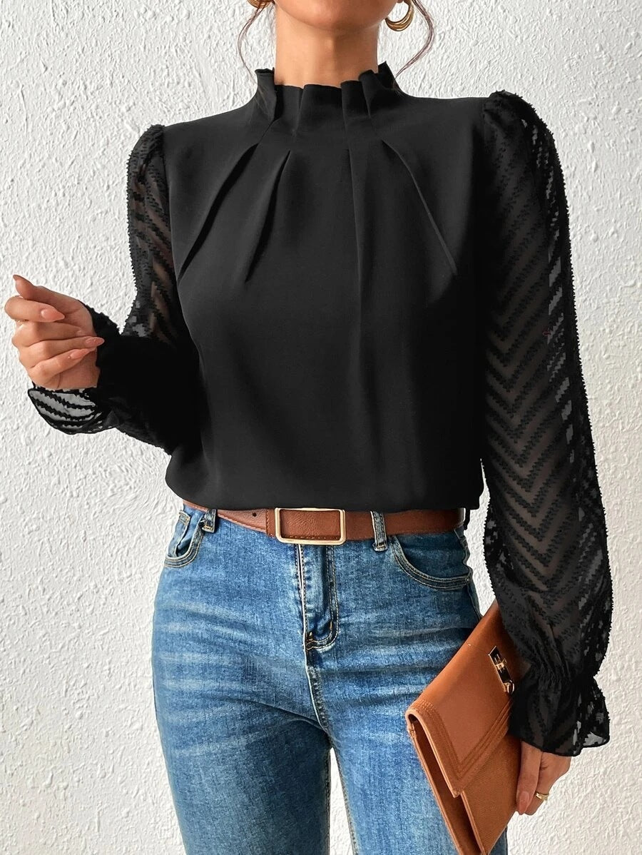 Elena™ | Blouse élégante à manches en voile – Élégance