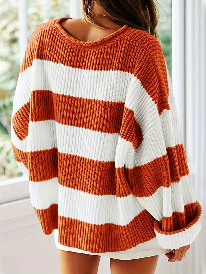 Ornella™ | Pull à rayures à col rond – Élégance