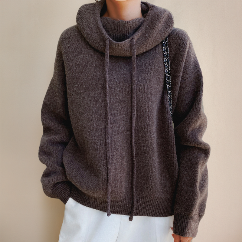Cloe™ | Pull à col roulé en laine mérinos fine – Élégance