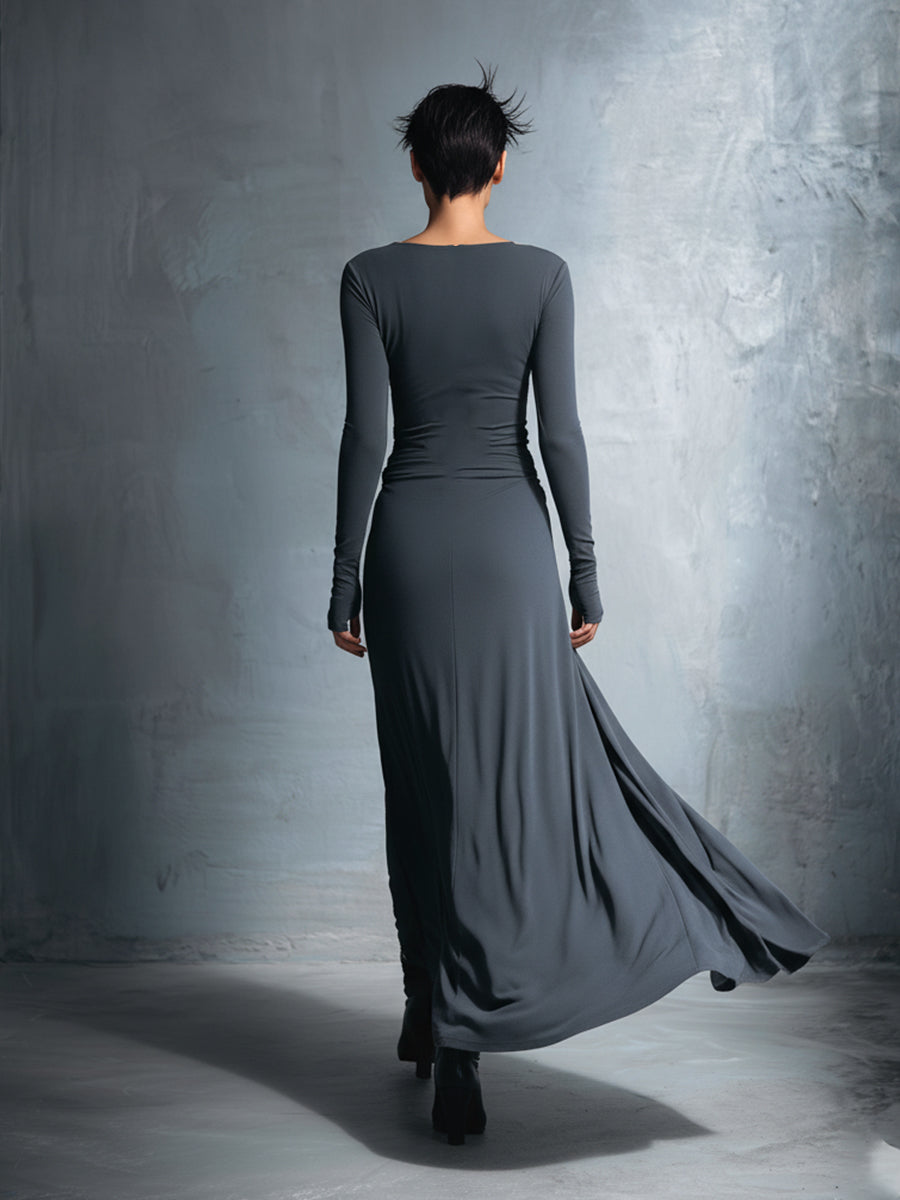 Charlotte™ | Robe maxi avec nœud latéral – Élégance