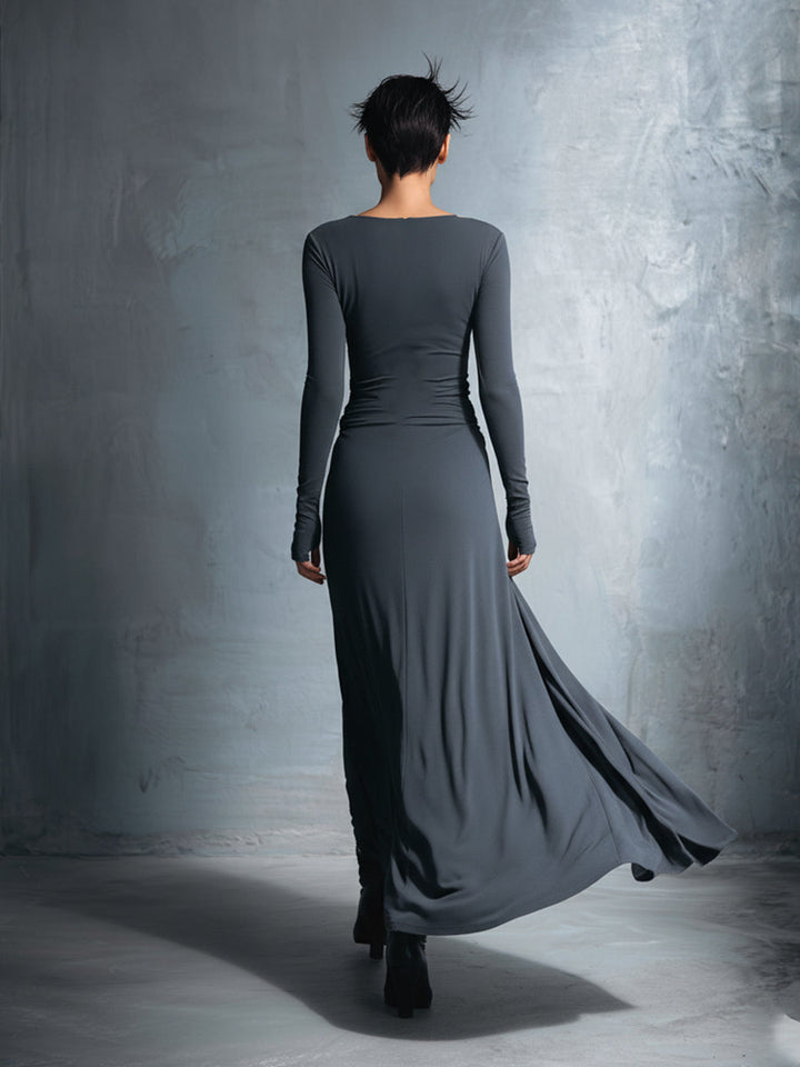 Charlotte™ | Robe maxi avec nœud latéral – Élégance